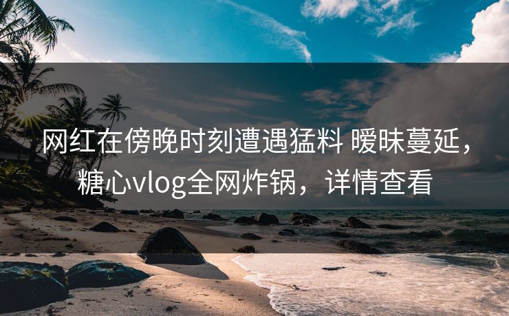 网红在傍晚时刻遭遇猛料 暧昧蔓延,糖心vlog全网炸锅,详情查看