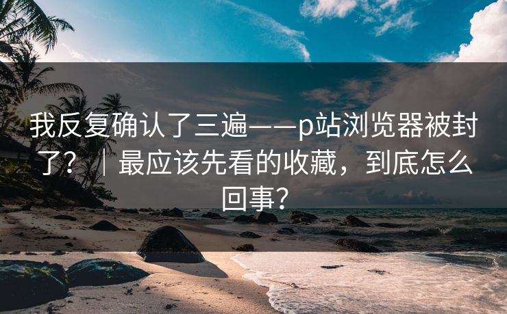 我反复确认了三遍——p站浏览器被封了?|最应该先看的收藏,到底怎么回事?