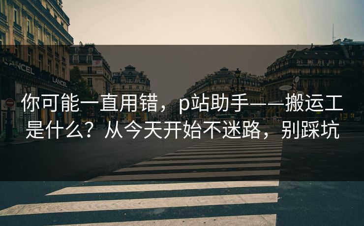 你可能一直用错,p站助手——搬运工是什么?从今天开始不迷路,别踩坑